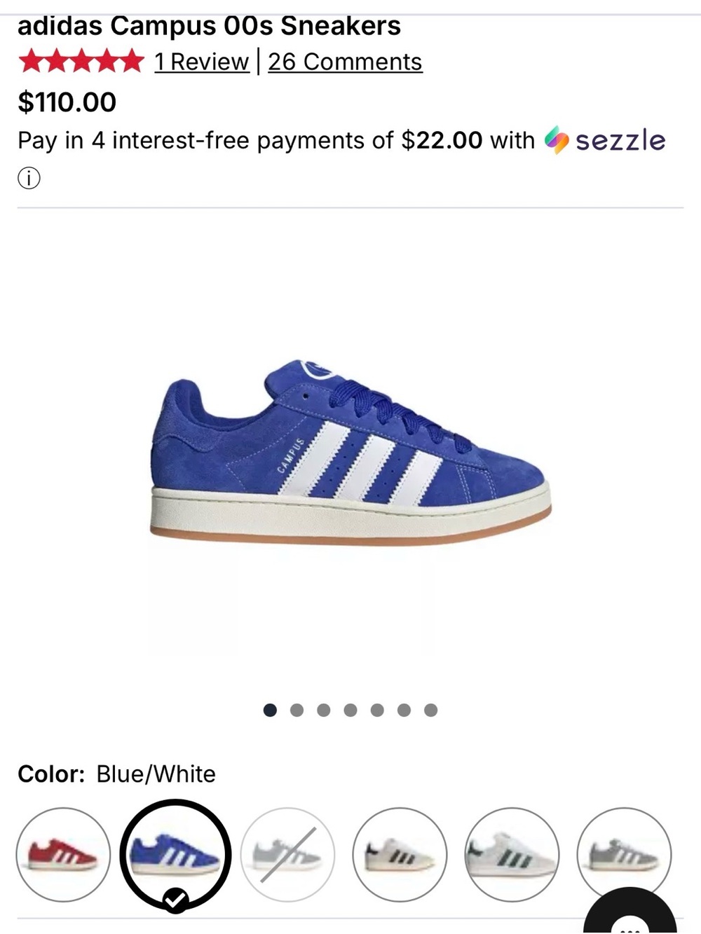 adidas Campus Suede Sneakers - Blue & White